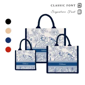 Song Birds Artline Series Jute Tote Bag [FREE Custom Add Name]