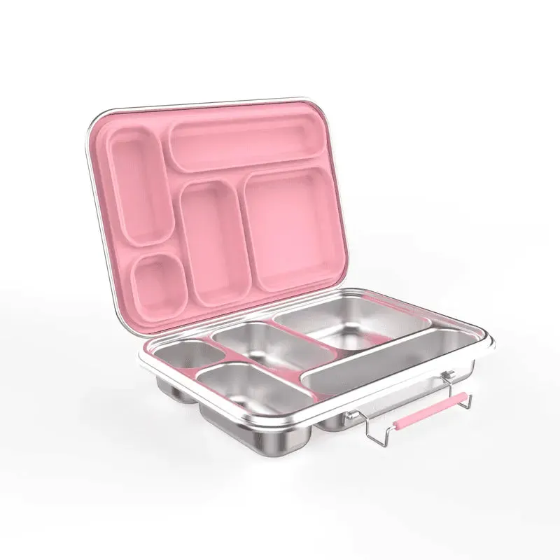 Stainless Steel Clamshell Lunch Box Bento Box with 2 or 5 Compartments