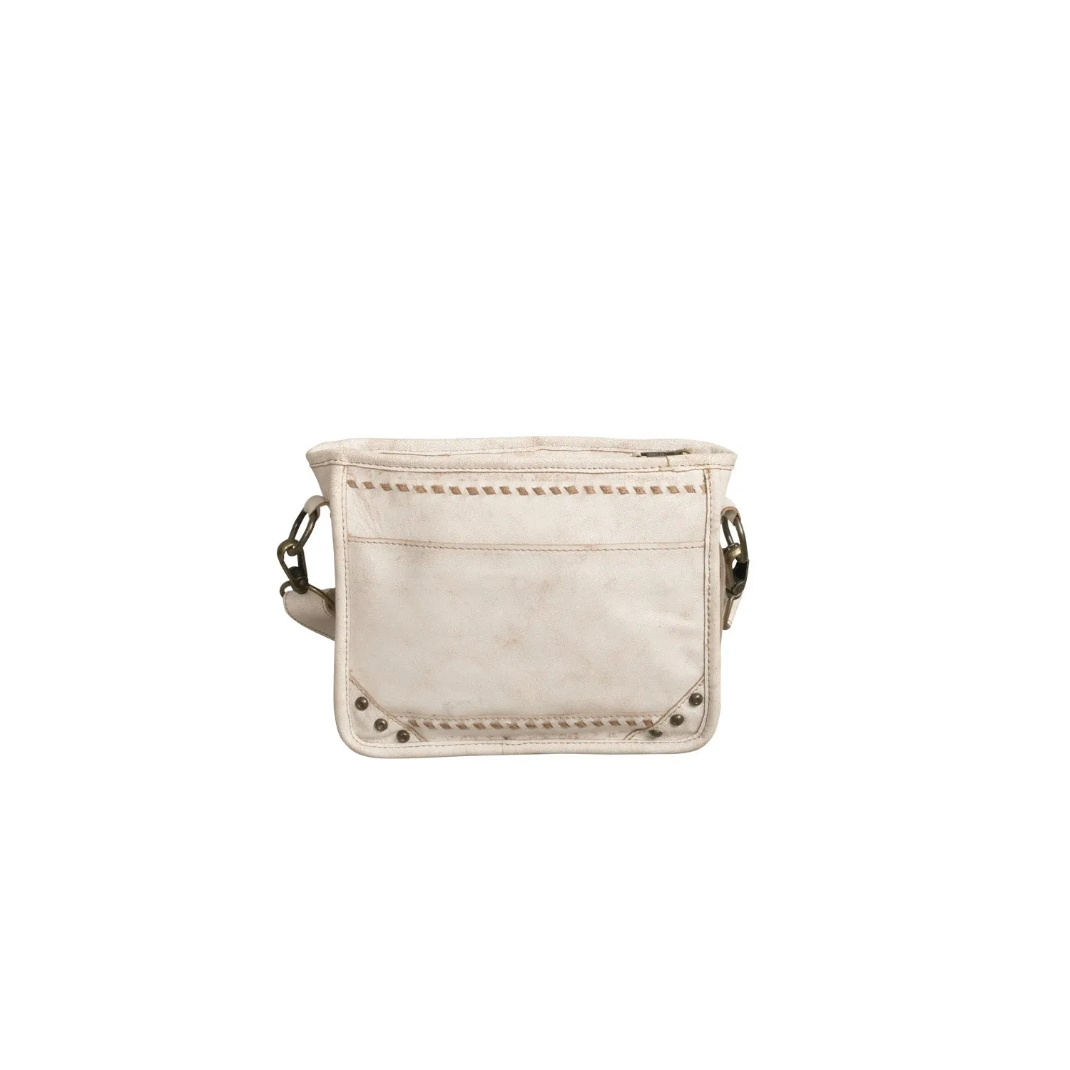 STS Ranchwear Womens Cremello Mae White/Tan Leather Crossbody Bag