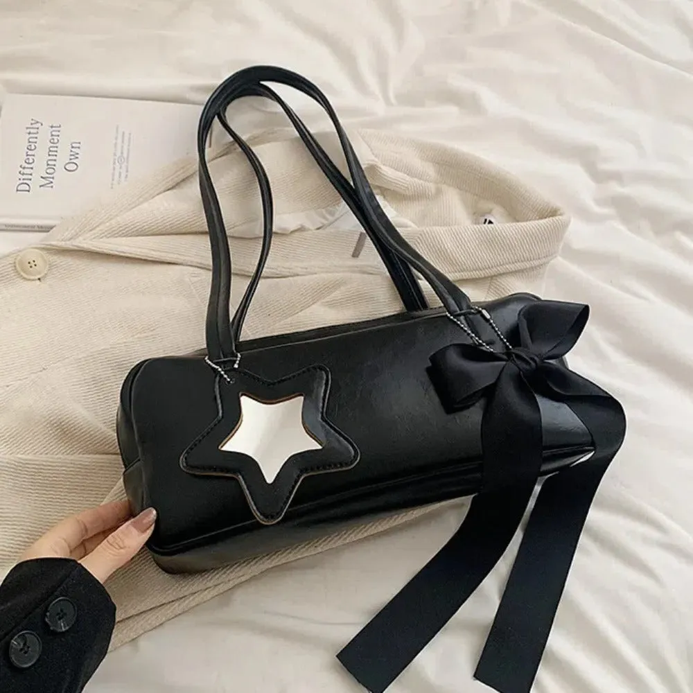 Stylish Rectangular Shoulder Bag - Women's Handbag with Zipper Closure, Star Pendant, Chic Design - Perfect for Daily Use and Travel