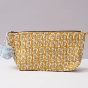 Sunburst Dark Honey Block Printed Makeup Pouch