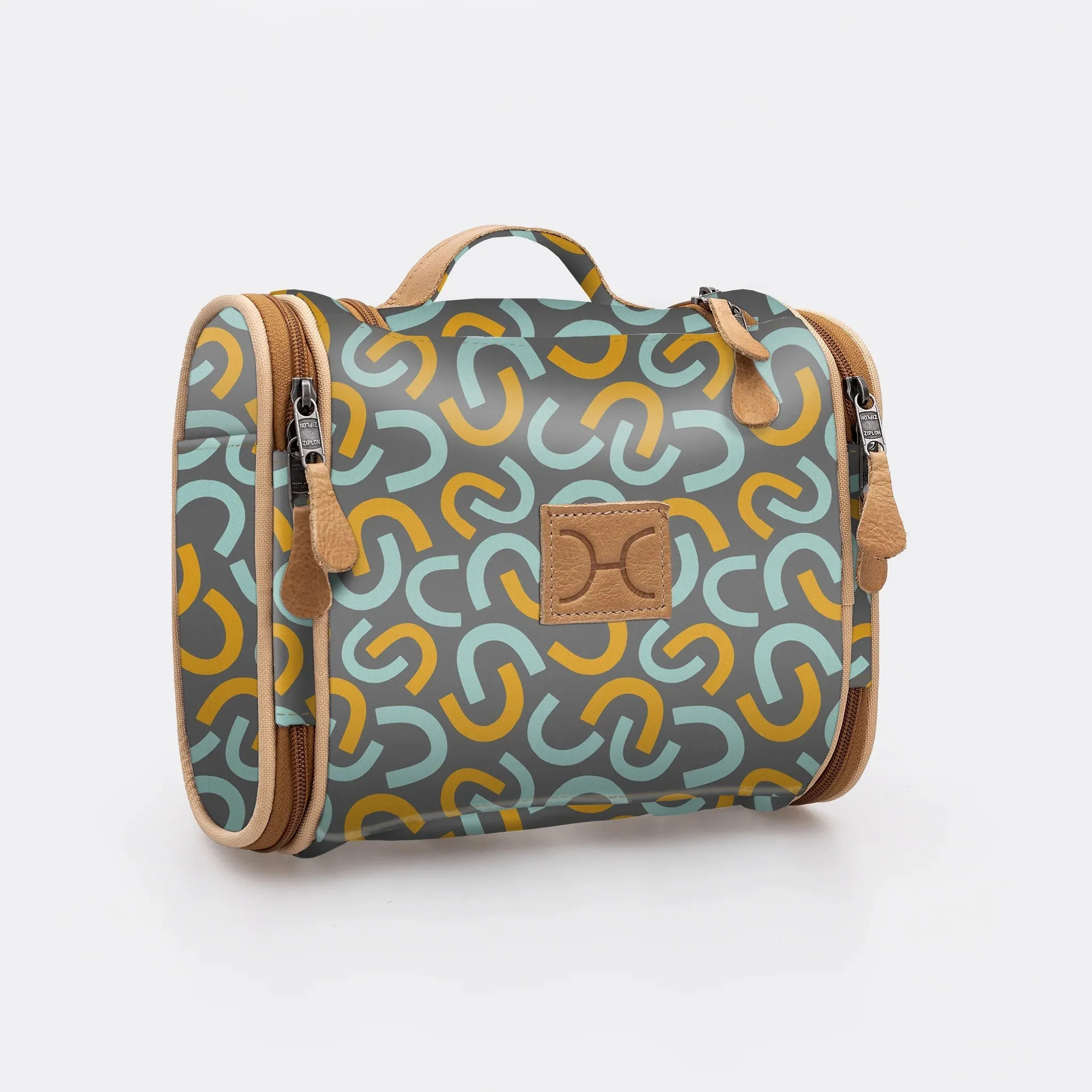 Thandana Laminated Fabric Compact Travel Vanity Bag