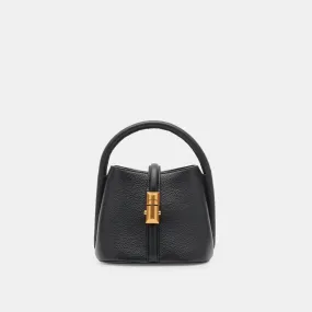 The Neve Mini Bucket Bag by Dolce Vita - Black Leather