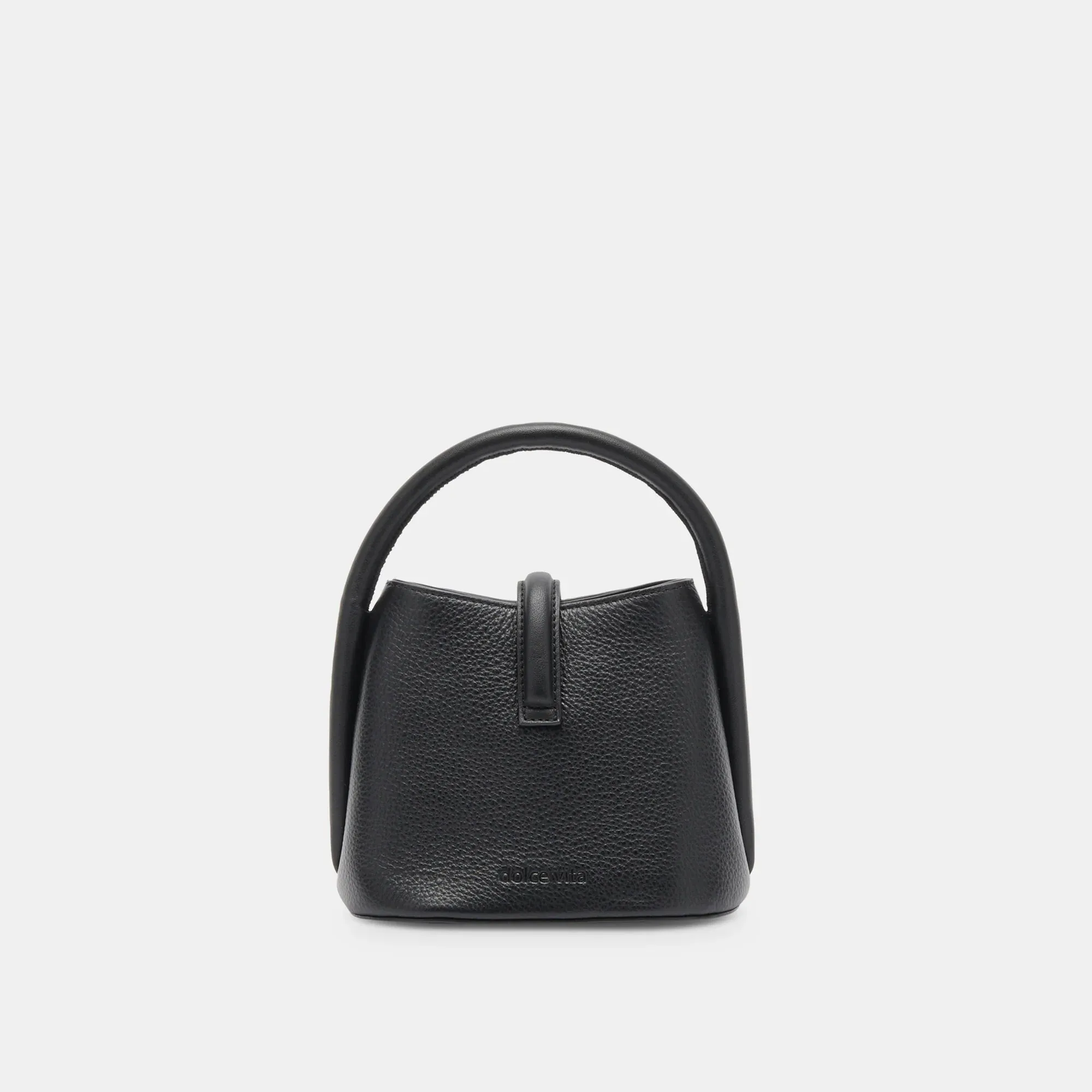 The Neve Mini Bucket Bag by Dolce Vita - Black Leather