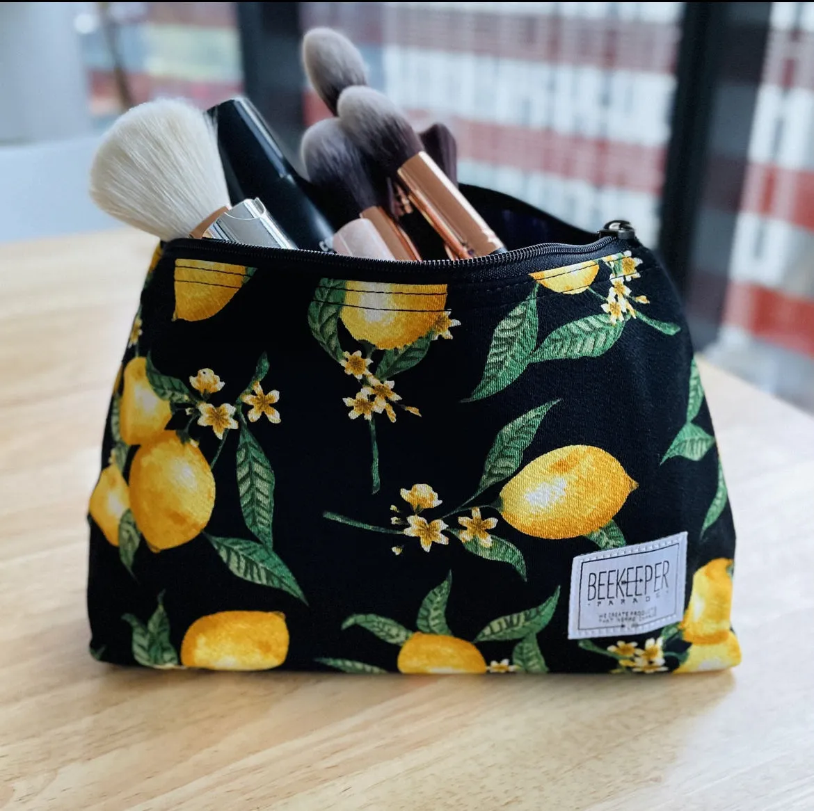 THE PANDA BROWN CORDUROY Large Toiletry   Makeup Bag