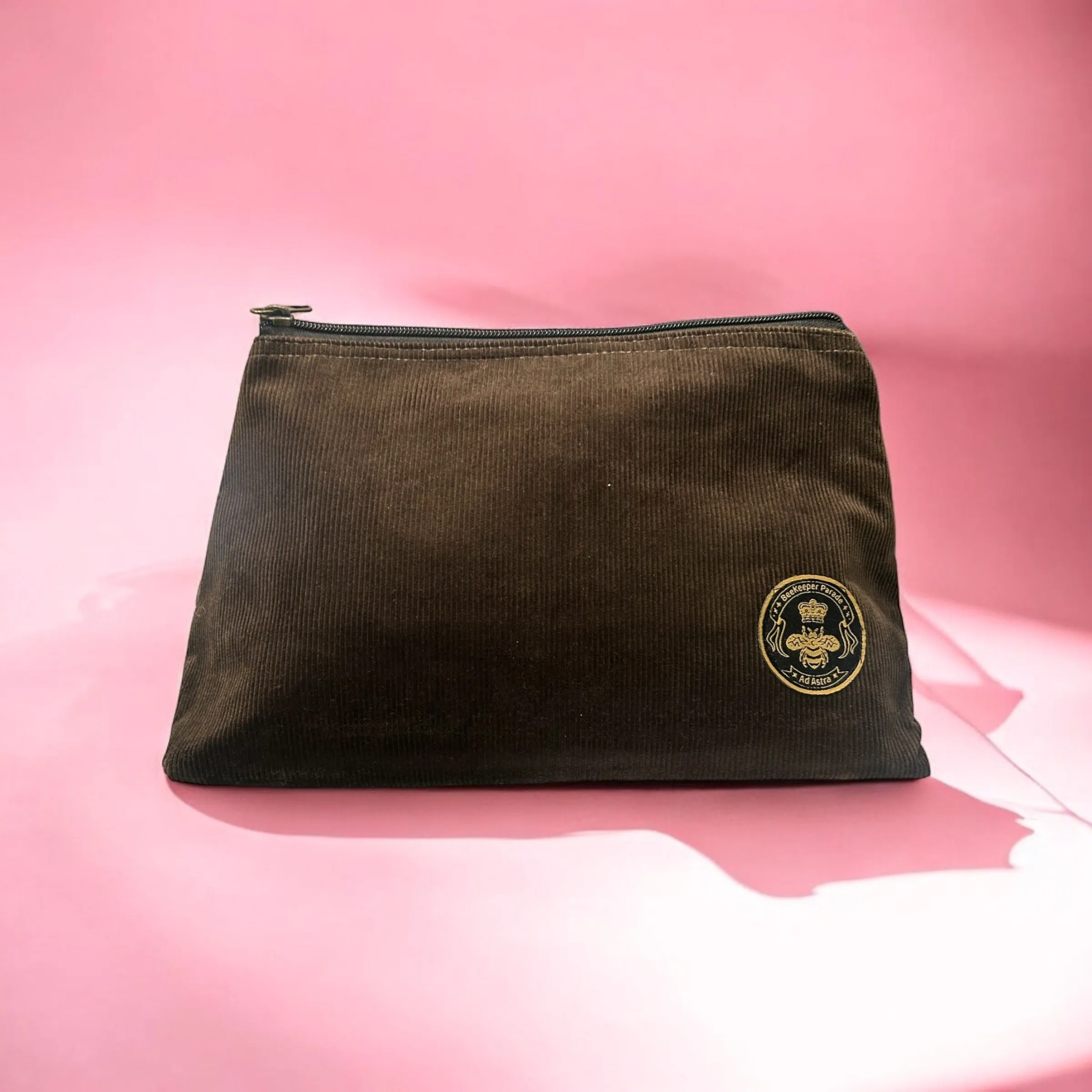 THE PANDA BROWN CORDUROY Large Toiletry   Makeup Bag