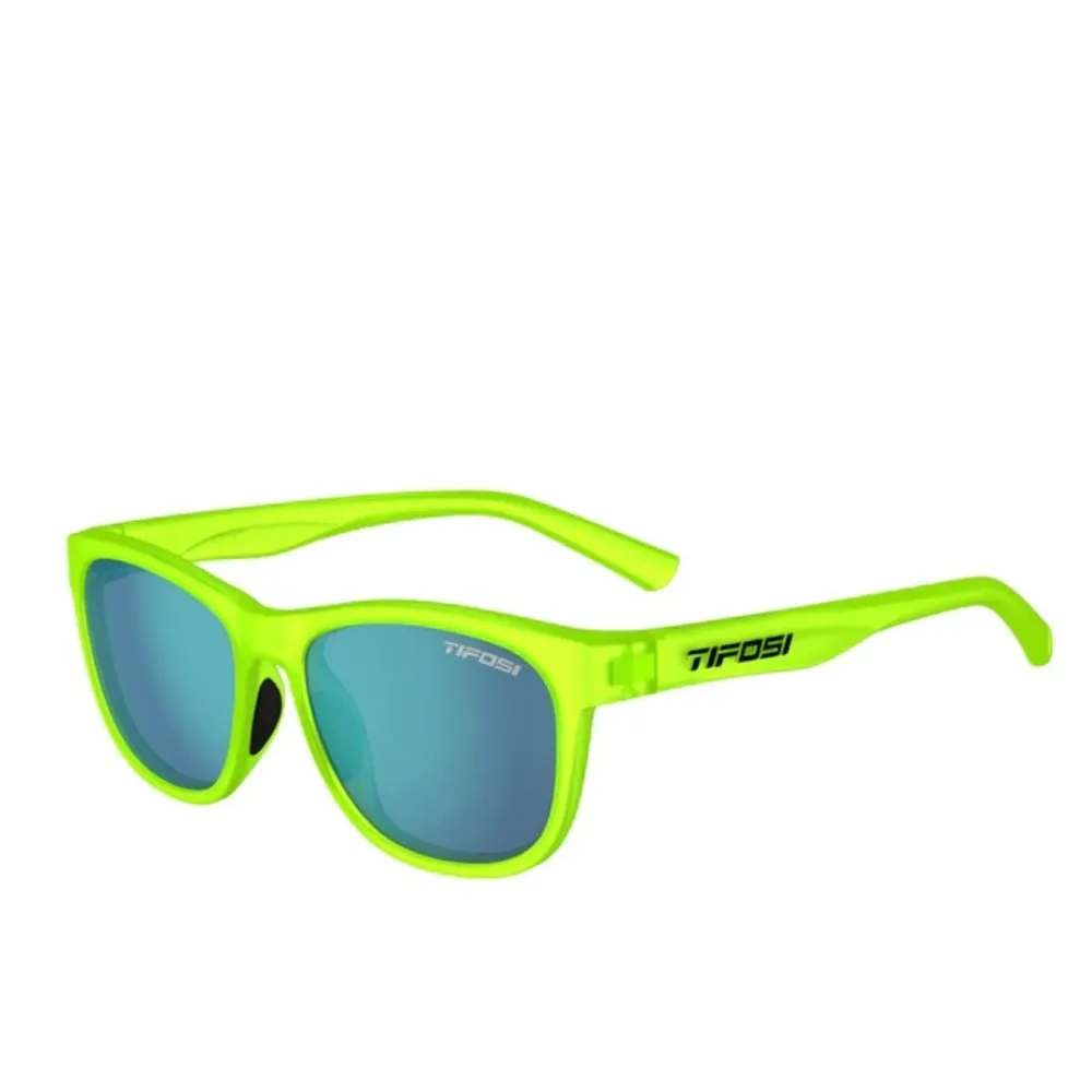 Tifosi Sunglasses Swank - Satin Electric Green/Smoke Tint Blue Mirror