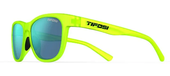 Tifosi Sunglasses Swank - Satin Electric Green/Smoke Tint Blue Mirror