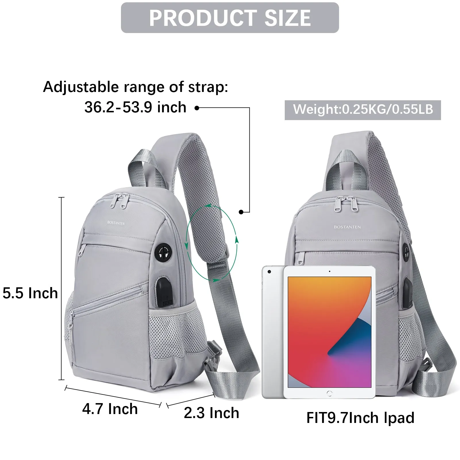 Travel Hands-Free with our Crossbody Sling Bag with USB Charging Port