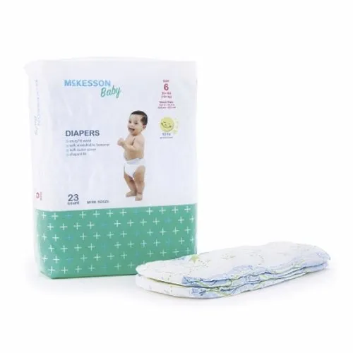 Unisex Baby Diaper McKesson Tab Closure Size 6 Disposable Moderate Absorbency Count of 4 By McKesson