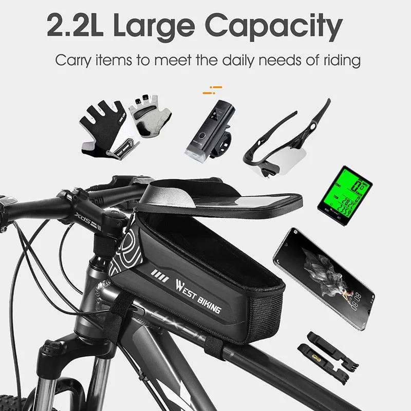 Waterproof Bicycle Bag Touchscreen Phone Case Large Capacity Front Handlebar Cycling Bag MTB Road Bike Accessories