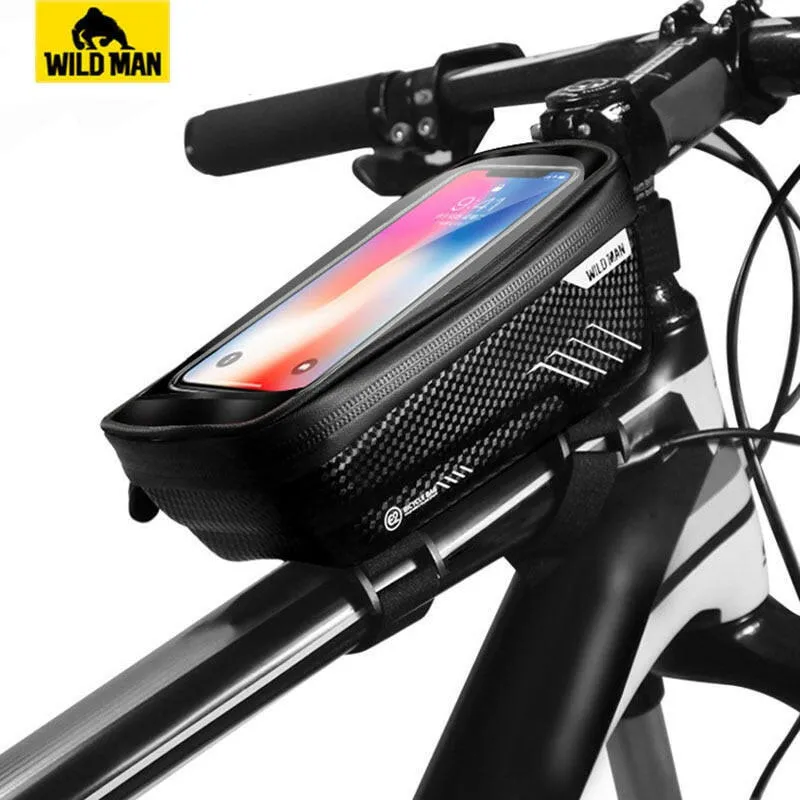 WILD MAN Road Bicycle Handlebar Bag Rainproof Cycling Front Top Tube Bag MTB Repair Tool Bag Bike Saddle Bag Sacoche Velo