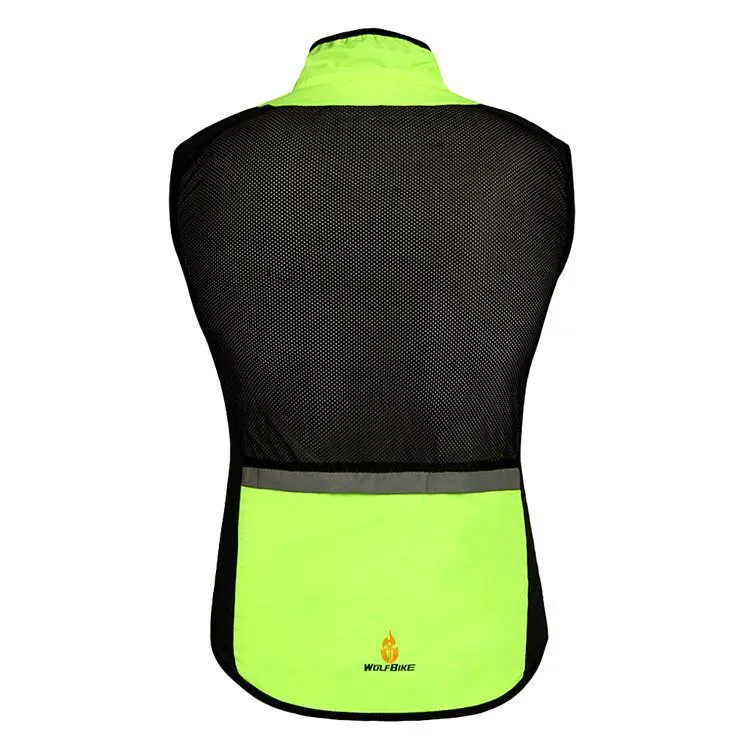 WOLFBIKE Green Sleeveless Cycling Jersey