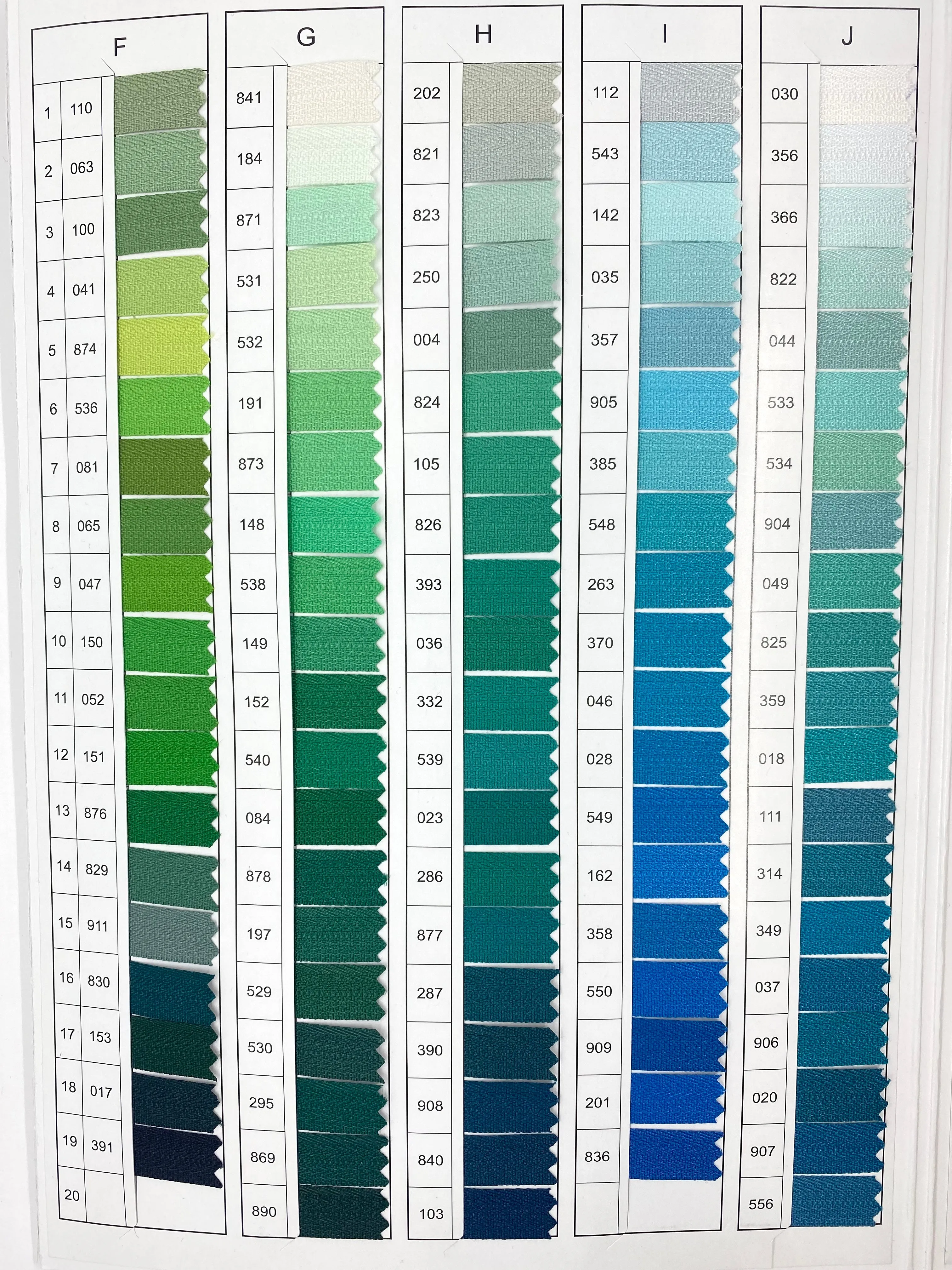 YKK® Color Card